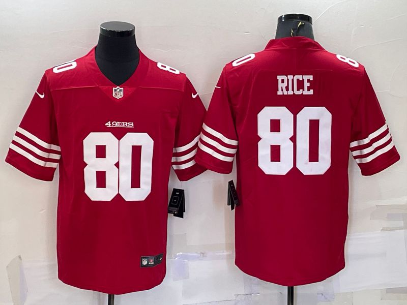 Men San Francisco 49ers 80 Rice Red New 2022 Nike Limited Vapor Untouchable NFL Jersey